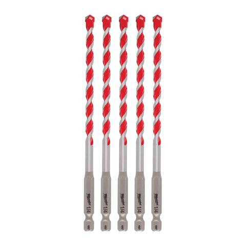 Milwaukee SHOCKWAVE 48-20-9162 Drill Bit, 1/4 in Dia, 6 in OAL, Precision Ground, Wide Flute, 1/4 in Dia Shank, Pack of 3