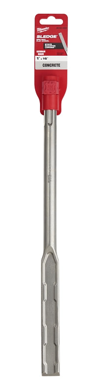 Milwaukee SDS Max SLEDGE 48-62-4252 Chisel Bit, 1 in W Tip, Flat Tip, 45/64 in Dia Shank, SDS Max Shank, Steel