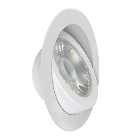 Feit Electric LEDR6XT/ADJ/6WYCA Adjustable Angle Recessed LED Downlight, 10.3 W, 120 V, LED Lamp, Aluminum, White