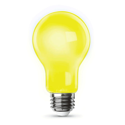 Feit Electric A19100/BUG/LED LED Bug Light, A19 Lamp, 100 W Equivalent, E26 Medium Lamp Base, Dimmable, Yellow, Yellow