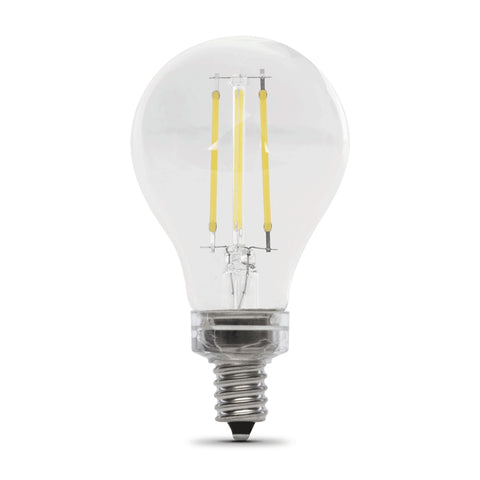 Feit Electric BPA1575C/827/FIL/2 Filament LED Bulb, A15 Lamp, 75 W Equivalent, E12 Candelabra Lamp Base, Dimmable, Clear