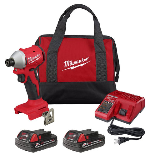 Milwaukee M18 3650-22CT Impact Driver Kit, Battery Included, 18 V, 1/4 in Drive, Hex Drive, 0 to 4900 ipm