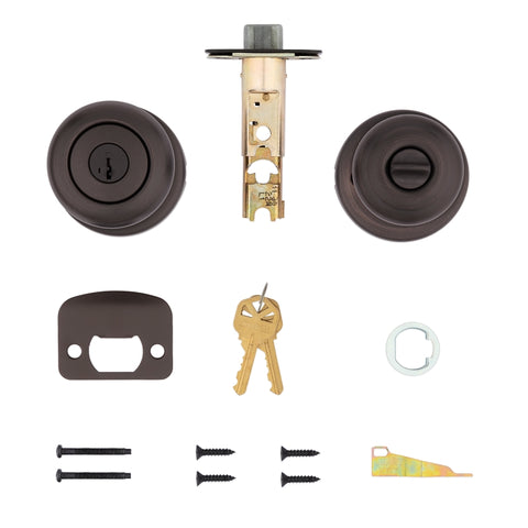 Kwikset 94002-956 Entry Door Lockset, Knob Handle, Venetian Bronze, Zinc, KW1, SC1 Keyway, Residential, 3 Grade