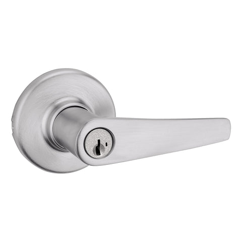 Kwikset 94050-675 Entry Door Lockset, Lever Handle, Satin Chrome, Zinc, KW1, SC1 Keyway, Re-Key Technology: SmartKey