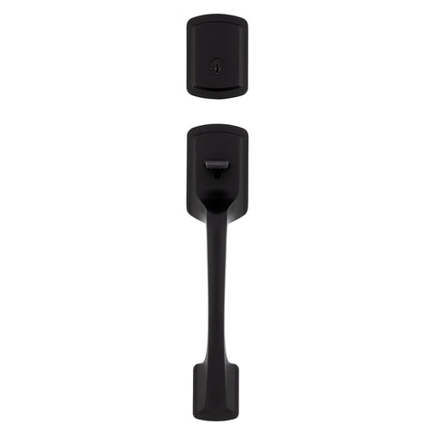 Kwikset 98180-026 Entry Handleset, Matte Black, Metal, KW1 Keyway, Residential, Grade 3 Grade, Left, Right Hand