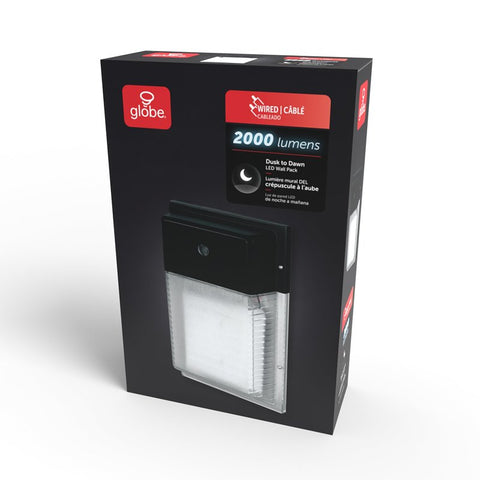 globe 17000197 Traditional Wall Pack, LED, 2000 Lumens, 4000 K