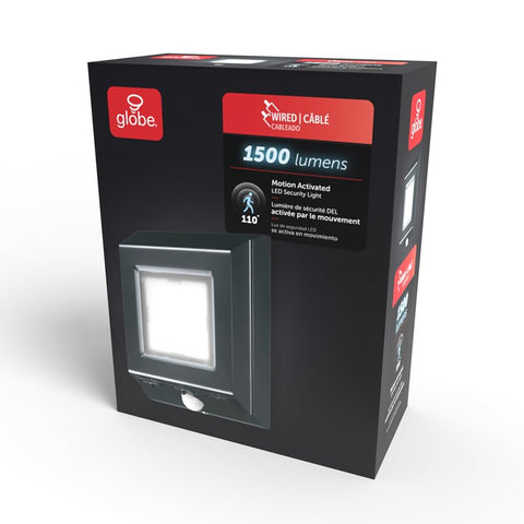 globe 17000199 Wired Wall Pack, LED, 500, 1000, 1500 Lumens, 4000 K