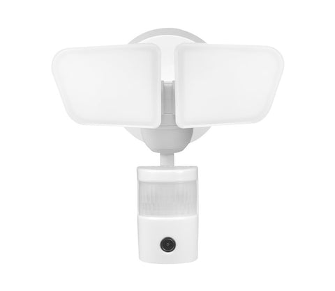 globe 17000214 Video Security Light, 26 W, LED Lamp, Bright White, 2200 Lumens, 4000 K Color Temp, Plastic Fixture