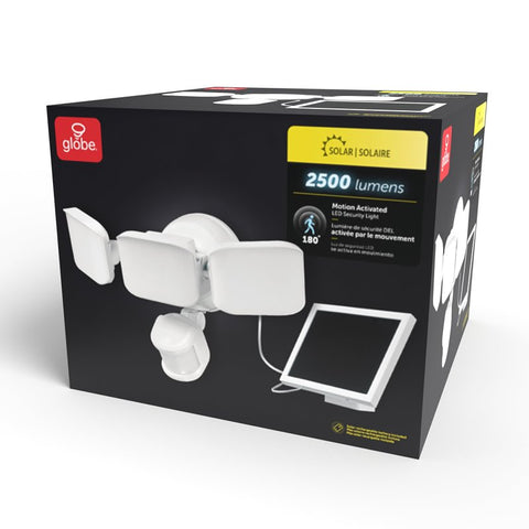 globe 17000222 Security Light, 120 V, 36 W, 1 -Lamp, LED Lamp, Daylight, 2500 Lumens, 4000 K Color Temp, Metal Fixture