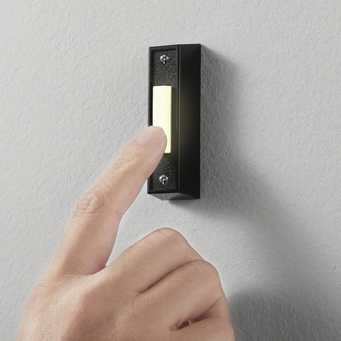 Heath Zenith 18000204 Doorbell Button with Chime, Wired, Plastic, Black
