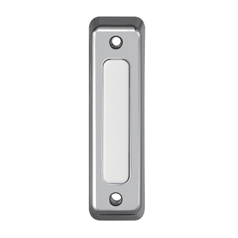 Heath Zenith Satin Nickel Plastic Wired Push Doorbell Button 18000222, Rectangular, Metal, Silver