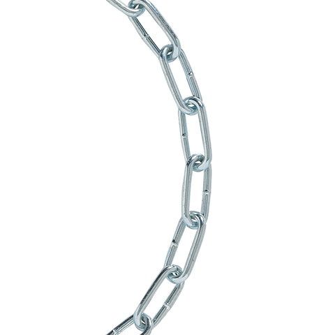 Baron 46187 Straight Link Chain, #4, 10 ft L, Low Carbon Steel, Electro Galvanized/Zinc Plated