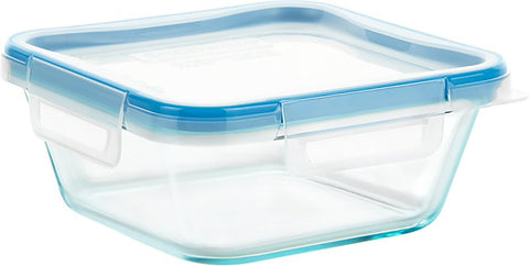Snapware 1109304 Food Container, 4 Cups Capacity, Glass, 6-3/4 in L, 6-3/4 in W, 3 in H, Pack of 4
