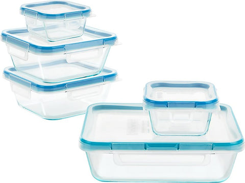 Snapware 1109331 10-Piece Food Container Set, Glass, Pack of 2