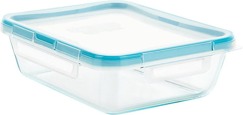 Snapware 1112403 Food Storage Container, 6 Cups Capacity, Glass, Clear, 5 in L, 10 in W, 6-1/2 in H, Pack of 2