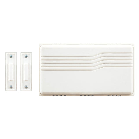 Heath Zenith SL-27102-02 Doorbell Kit, Wired, 16 V, Ding, Ding-Dong Tone, 95 dB, White