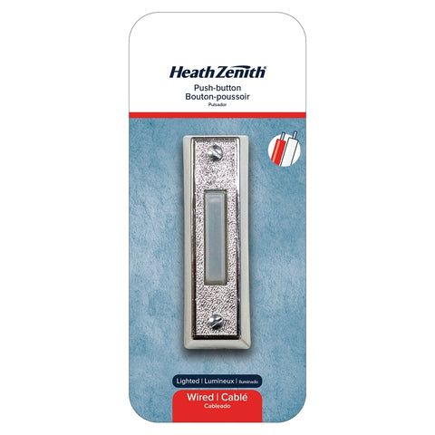 Heath Zenith 18000094 Pushbutton Doorbell, Plastic, Silver