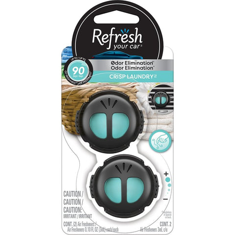 Refresh your car RMD276-6AME Mini Car Diffuser, 0.1 oz, Liquid, Crisp Laundry