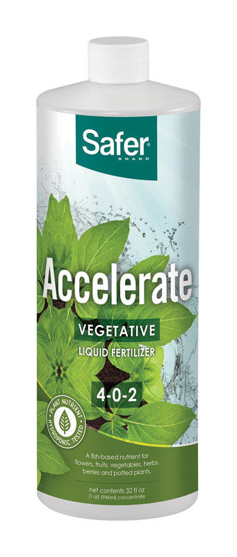 Safer Accelerate Vegetable, Fruit and Flower Hydroponic Liquid Fertilizer Concentrate 4-0-2 32