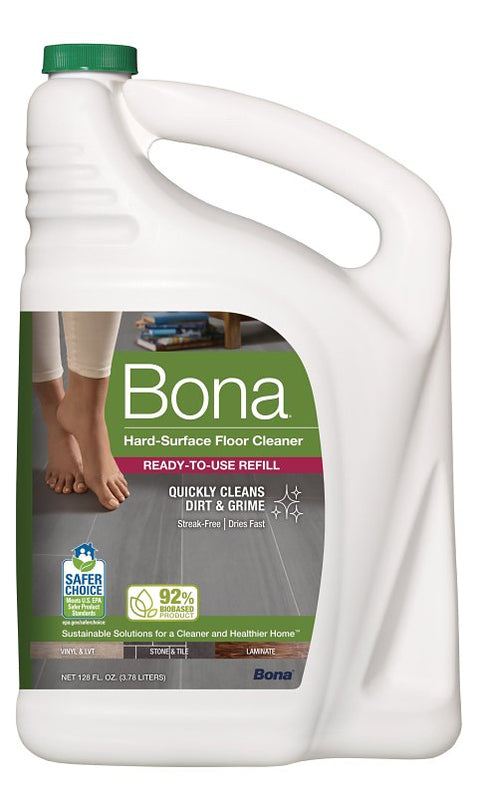 Bona WM700018172 Hard-Surface Floor Cleaner Refill, 128 oz Bottle, Liquid, Green