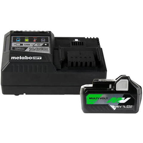 Metabo HPT UC18YSL3B1M Battery Charger Starter Kit, 4, 8 Ah, 52 min Charge, 1-Battery, Battery Included: Yes