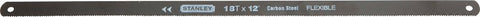 STANLEY 15-928A Hacksaw Blade, HCS, 1/2 in W, 12 in L, 18 TPI, HCS Cutting Edge, 2/PK