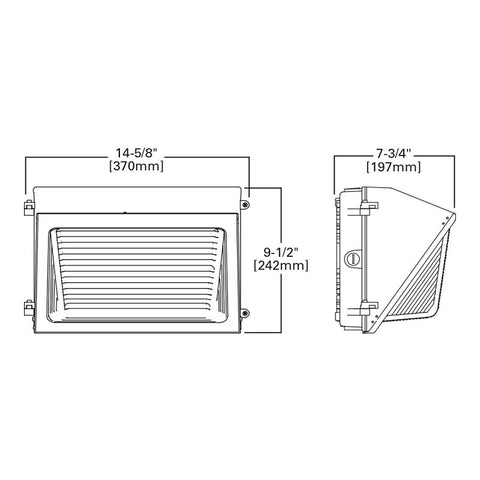 Lumark WPM Series WPMLED10B Wall Pack, 38 W, 120/277 V, LED, 4869 Lumens, 4000 K, Aluminum