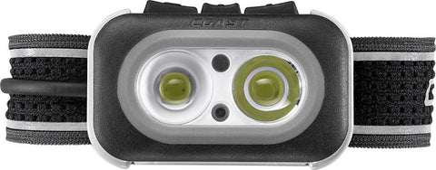 Coast RL20R 30899 Headlamp, ZITHION Rechargeable Battery, LED Lamp, Ultra View Flood, BULLS-EYE Spot Beam