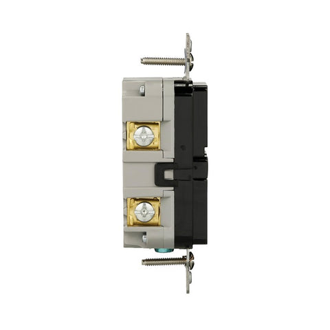 Eaton GF15BK-WP GFCI Receptacle, 125 V, 15 A, NEMA: NEMA 5-15R, Back, Side Wiring, Black