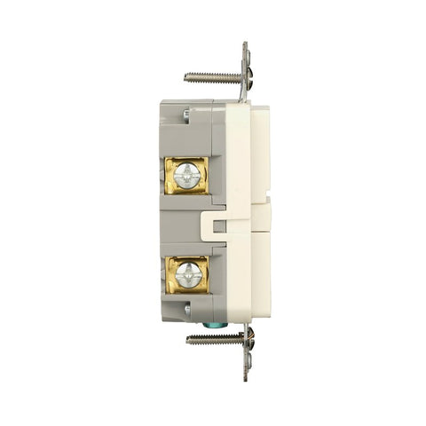 Eaton GF15LA Self-Test GFCI Receptacle, 125 V, 15 A, NEMA: NEMA 5-15R, Back, Side Wiring, Light Almond