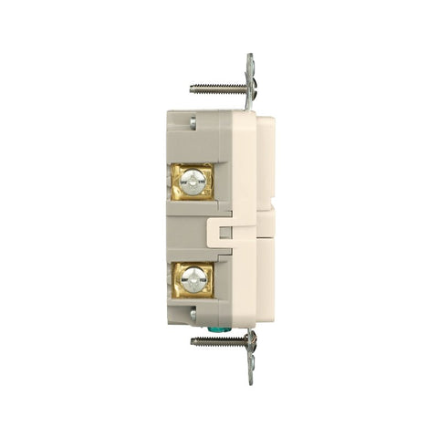Eaton GF20LA Self-Test GFCI Receptacle, 125 V, 20 A, NEMA: NEMA 5-20R, Back, Side Wiring, Light Almond