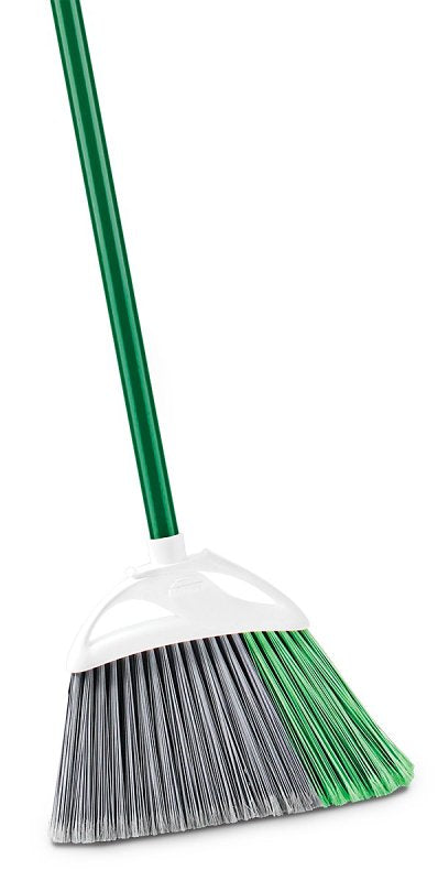 Libman Precision Angle Series 201 Broom, 11 in Sweep Face, 5 in L Trim, Pet Bristle, 53 in L, Steel