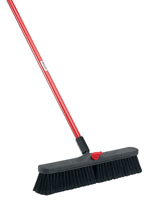 Libman 800 Smooth Surface Push Broom, 19-1/2 in Sweep Face, 3 in L Trim, Pet Bristle, 64 in L, Bolt, Steel Handle
