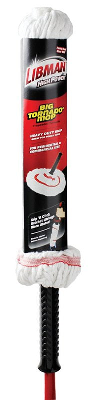 Libman Big Tornado 988 Wet Mop, Quick Change Mop Connection, Yarn Mop Head, Steel Handle