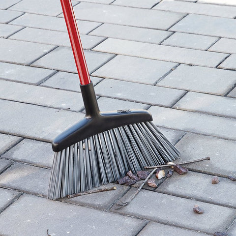 Libman 1102 Angle Broom, 15 in Sweep Face, 5 in L Trim, Pet Bristle, 53 in L, Steel