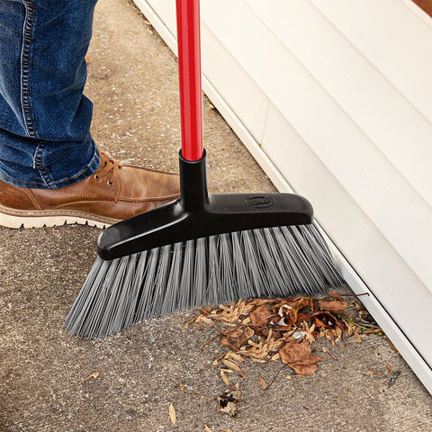 Libman 1102 Angle Broom, 15 in Sweep Face, 5 in L Trim, Pet Bristle, 53 in L, Steel