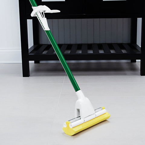 Libman 2016 Roller Mop, 9 in W Frame, 51 in OAL, Synthetic Mop Head, Steel Handle
