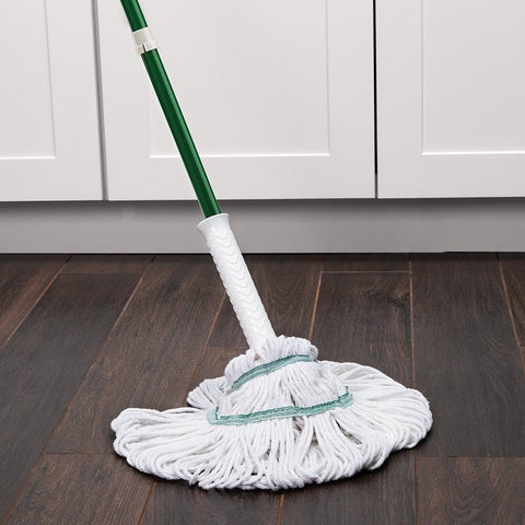 Libman Tornado Series 2030 Mop, 55-1/4 in L, Quick-Connect Mop Connection, Cotton/Synthetic Mop Head, Steel Handle, Pack of 4