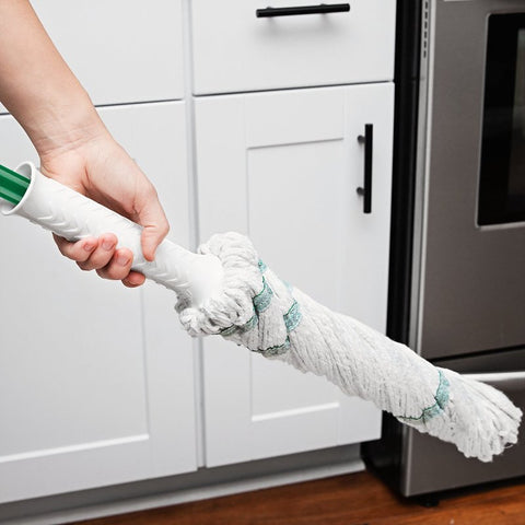 Libman Tornado Series 2030 Mop, 55-1/4 in L, Quick-Connect Mop Connection, Cotton/Synthetic Mop Head, Steel Handle, Pack of 4