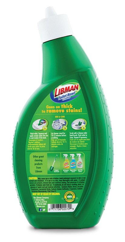 Libman 2070 Toilet Bowl Cleaner, 32 oz, Liquid
