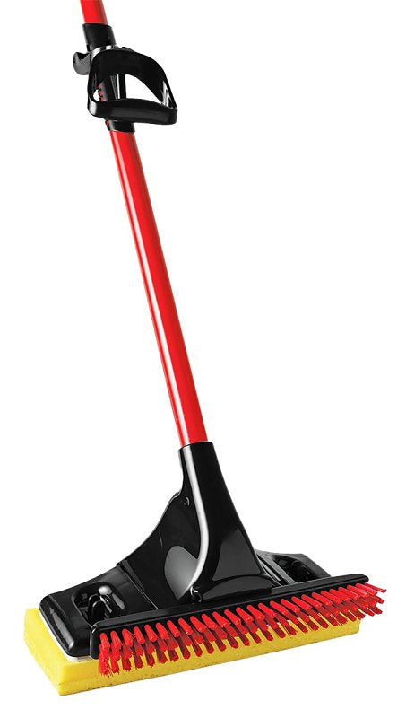 Libman 3958 Gator Mop with Brush, 11 in W Frame, 55-7/8 in OAL, Cellulose Sponge Mop Head, Snap-On, Steel Handle