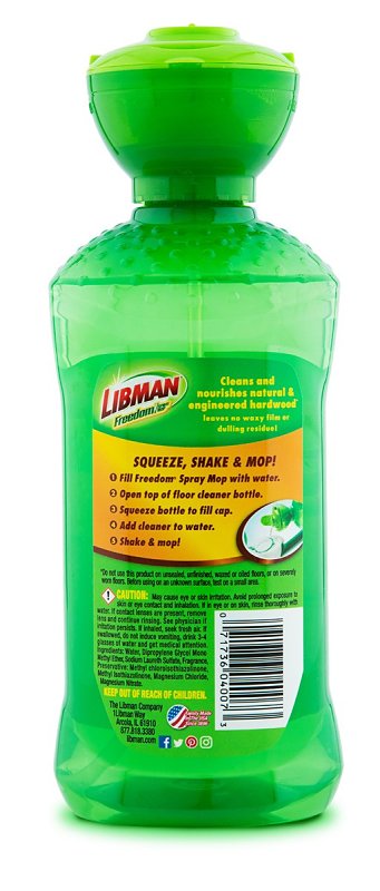 Libman Freedom Series 4007 Concentrated Hardwood Cleaner, 16 oz, PET Bottle, Liquid, Citrus, Clear
