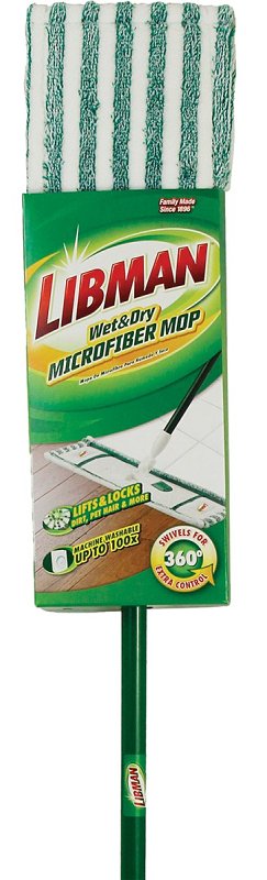 Libman 117 Wet and Dry Mop, 52 in L, Microfiber Mop Head, Steel Handle, Pack of 6