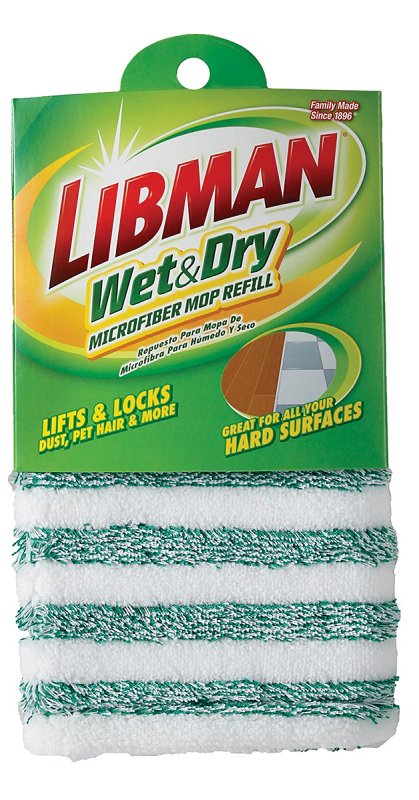 Libman 119 Wet and Dry Mop Refill, Microfiber