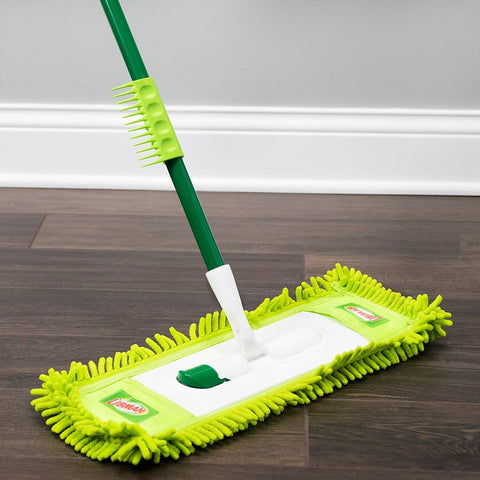 Libman 195 Deck Mop, 18-3/4 in W Head, Microfiber Head, Polypropylene Handle, Green