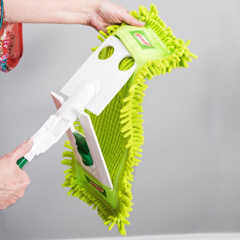 Libman 195 Deck Mop, 18-3/4 in W Head, Microfiber Head, Polypropylene Handle, Green