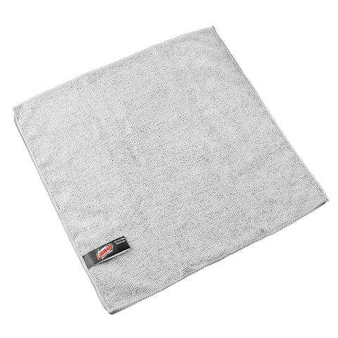 Libman 1262 Cloth, 13-1/2 in L, 13-1/2 in W, Microfiber, Gray, 12-pack
