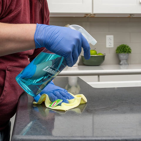 Libman 1328 Disposable Gloves, One-Size, Nitrile, Powder-Free, Blue