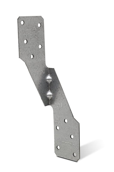 Simpson Strong-Tie H2.5AZ Hurricane Tie, 6 in L, 1-3/8 in W, Steel, ZMAX, Fastening Method: Nail, Pack of 100