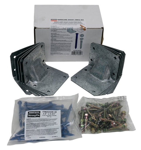 Simpson Strong-Tie HGAM HGAM10KTA Masonry Gusset Angle with Screw, 3-1/2 in W, 3 in D, 3 in H, Steel, Pack of 6